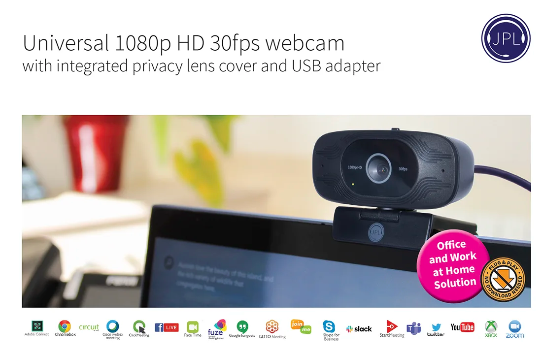 JPL Vision Mini+ Universal 1080p HD 30fps webcam